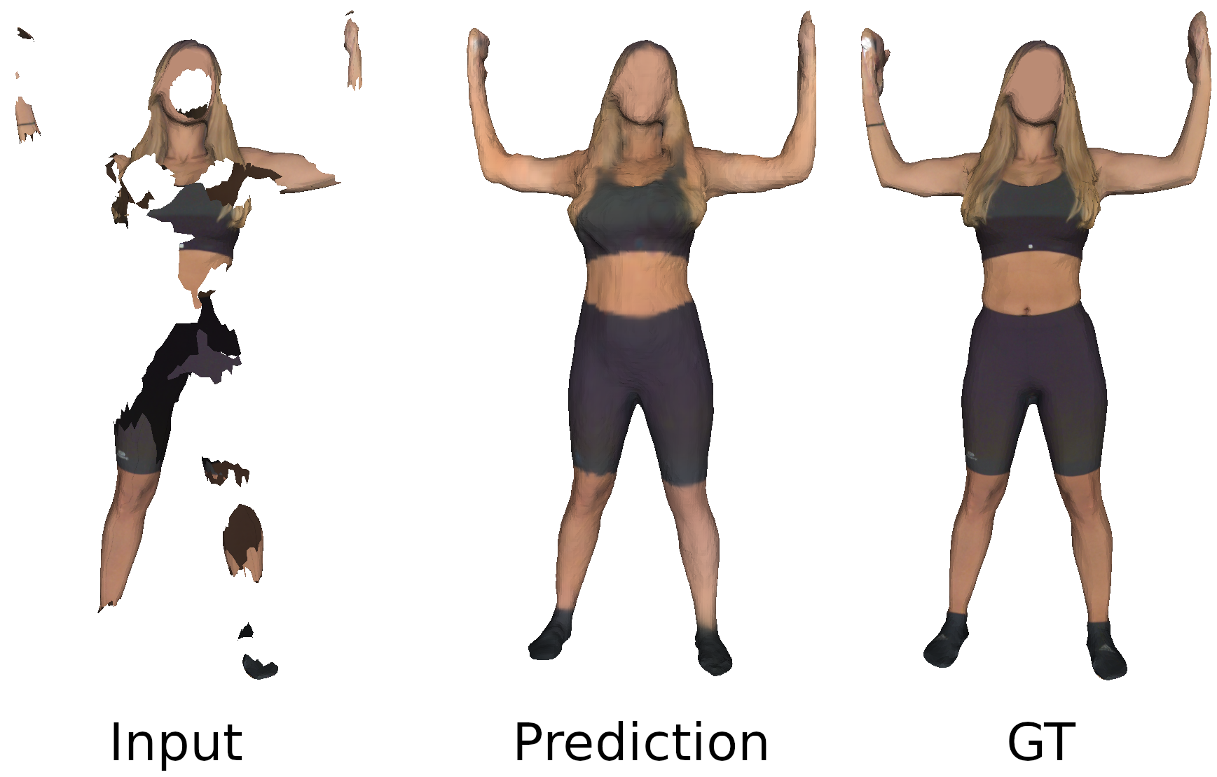 Implicit Feature Networks for Texture Completion from Partial 3D Data